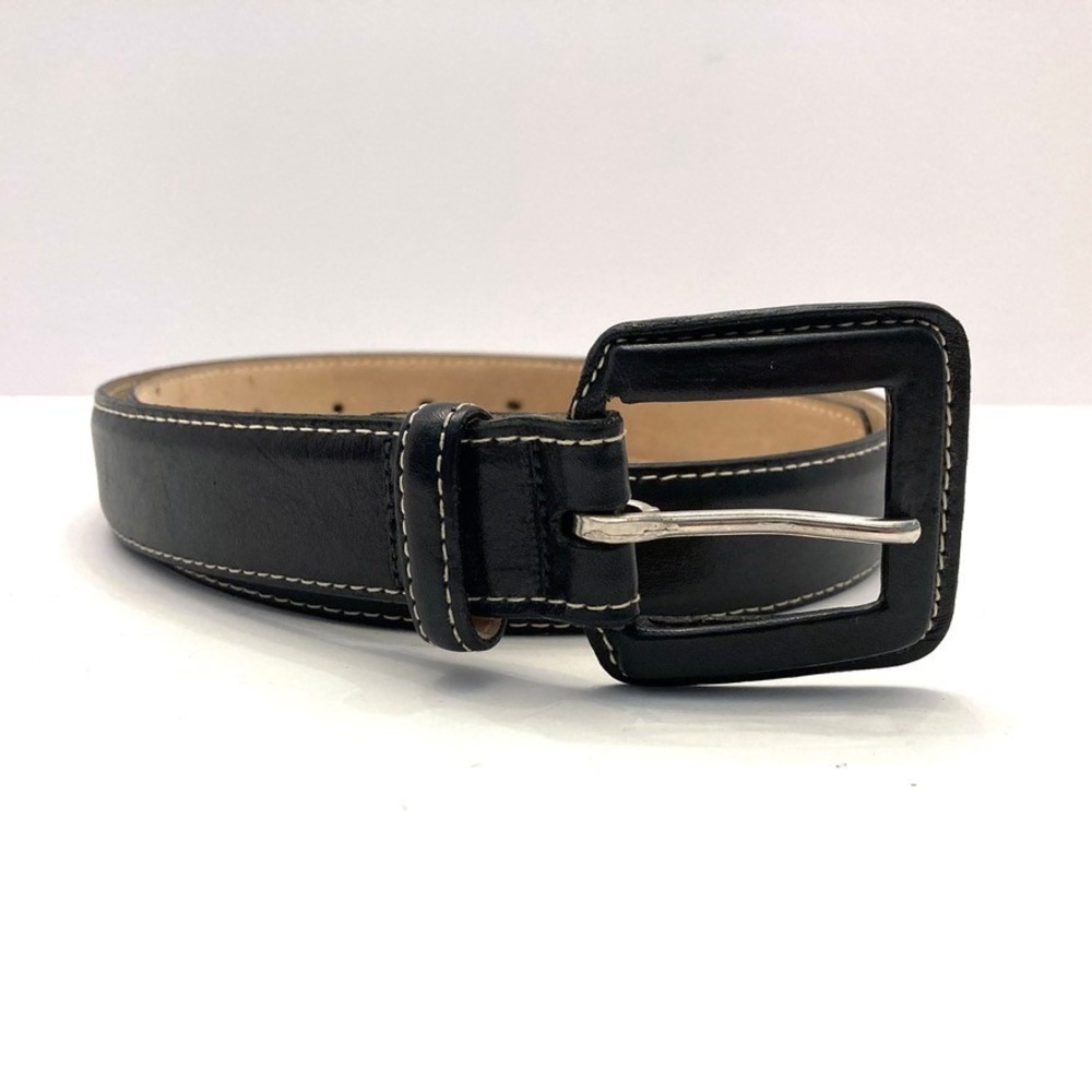 Cipriani Black Buffalo Calf Leather Belt Womens Medium 526160 1" Wide